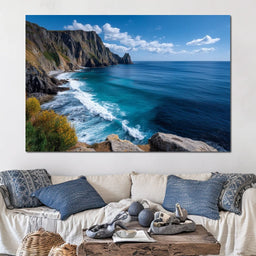 Wild Sea Cliffs Panorama - NicheCanvas