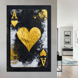 Gilded Ace of Hearts Noir - NicheCanvas
