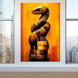 Coiled Majesty on Sunlit Tower - NicheCanvas