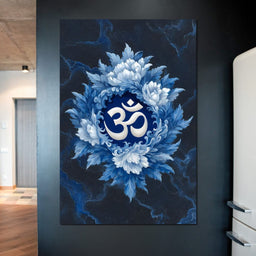 Om Lotus Blossom Meditation Mark - NicheCanvas
