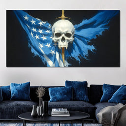 Star Spangled Vampire Skull Requiem - NicheCanvas