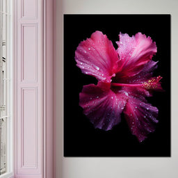Rainkissed Pink Hibiscus Petals - NicheCanvas