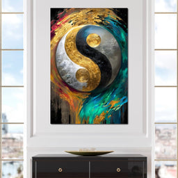 Cosmic Balance Golden Flux - NicheCanvas