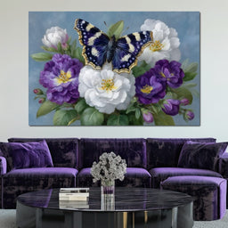 Purple Butterfly Garden Blooms - NicheCanvas