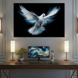 Ascending White Wing Motion - NicheCanvas