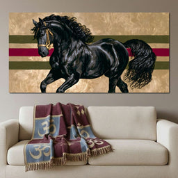 Golden Galloping Stallion - NicheCanvas
