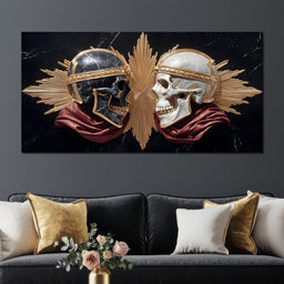 Royal Duality Marble Skull Gold - NicheCanvas