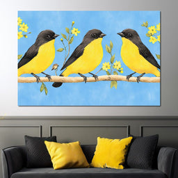 Golden Songbirds Gathering - NicheCanvas