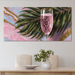 Pink Champagne Palm Luxe - NicheCanvas