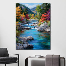 Autumn River Canyon Light - NicheCanvas