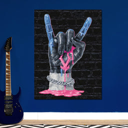 Liquid Neon Rock Gesture Tribute - NicheCanvas