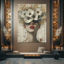 Golden Petal Masquerade - NicheCanvas