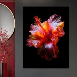 Radiant Hibiscus Petal Flame - NicheCanvas