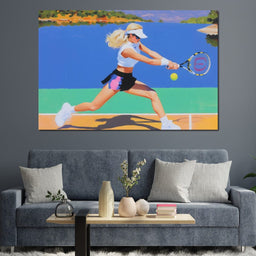 Summer Lakecourt Tennis Rally - NicheCanvas