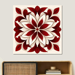 Crimson And Bone Medallion - TooplesArt - NicheCanvas