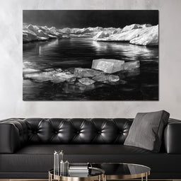 Midnight Drift Ice Fjord - NicheCanvas