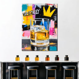 Neon Whiskey Crown Toast - NicheCanvas