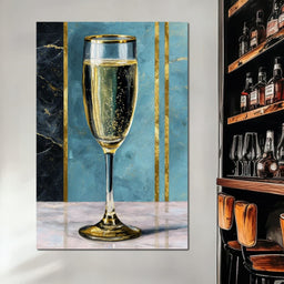 Gilded Champagne Elegance - NicheCanvas