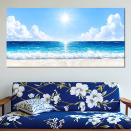 Endless Horizon Sunlit Beach - NicheCanvas