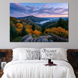 Autumn Mountain Cloud Sea View - NicheCanvas