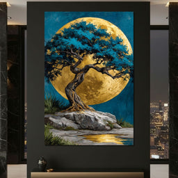 Golden Moonlit Tree Reverie - NicheCanvas