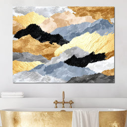 Golden Peaks Layered Mountains - NicheCanvas