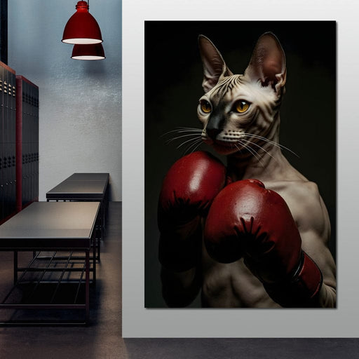 Pugilist Feline Champion Canvas Print