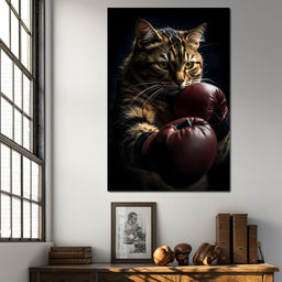 Cat Pugilist - NicheCanvas