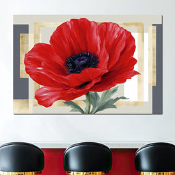 Bold Poppy Bloom Portrait - NicheCanvas