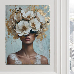 Golden Petal Silhouette - NicheCanvas