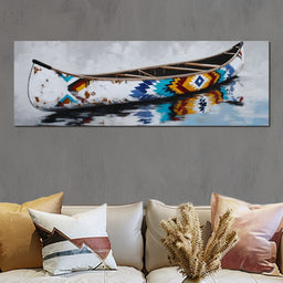 Reflections Of The Painted Canoe - NicheCanvas