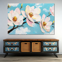 Magnolia Blossom Skyward - NicheCanvas
