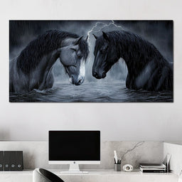 Dark Horses in the Storm - TooplesArt - NicheCanvas