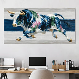Charging Bull Color Fusion - NicheCanvas