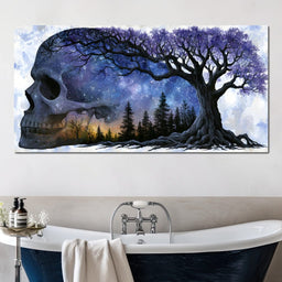 Where Cosmic Night Meets Forest Roots - NicheCanvas