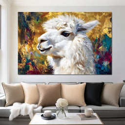 Golden Llama Portrait Glow - Neal Hackett - NicheCanvas