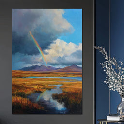 Rainbow Over Highland Moorland - NicheCanvas