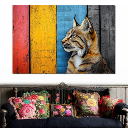 Wild Elegance Against Color Stripes - NicheCanvas