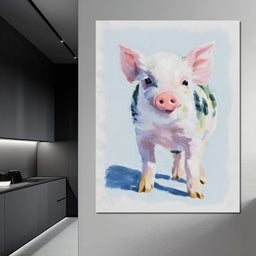 Farmhouse Pastel Piglet Charm - NicheCanvas
