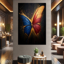 Red & Blue Butterfly - NicheCanvas
