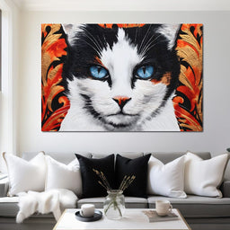 Enchanted Blue Eyed Cat Stare - NicheCanvas