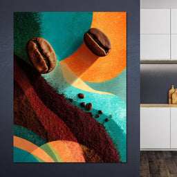 Vibrant Coffee Bean Fusion - NicheCanvas