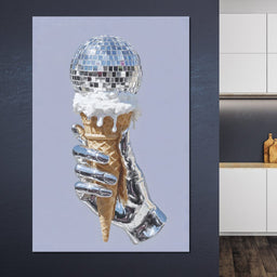 Chrome Hand Disco Ice Cream Dream - NicheCanvas