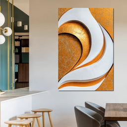 Gold Leaf Wave Relief - TooplesArt - NicheCanvas