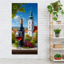 Sunlit Courtyard & Wine Cup - NicheCanvas