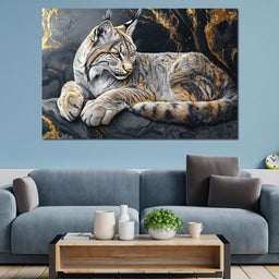 Golden Majesty Lynx Serenity - NicheCanvas