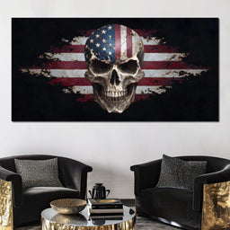 Stars Stripes Skull Rebellion - NicheCanvas