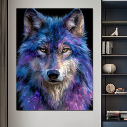 Galactic Wolf Night Watcher - NicheCanvas