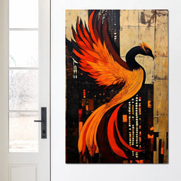 Phoenix Rise Through Flames - NicheCanvas