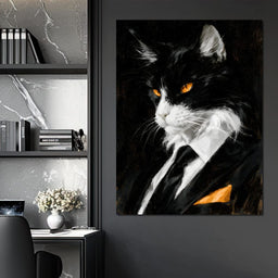 The Calculated Intent of the Feline Mogul - NicheCanvas